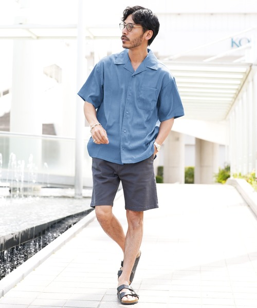 jiggys shop(ジギーズショップ)の「楊柳 ドライタッチ オープンカラー 半袖シャツ(シャツ/ブラウス・メンズ・ホワイト/ブラック/グレー/ブルー・MEDIUM/LARGE/X-LARGE)」の16枚目の写真