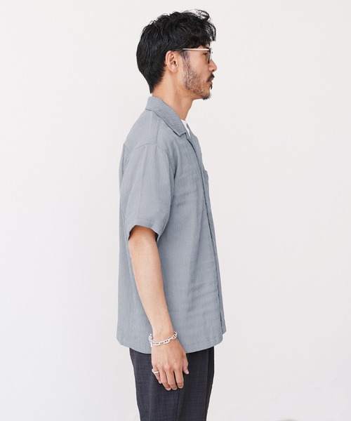 jiggys shop(ジギーズショップ)の「楊柳 ドライタッチ オープンカラー 半袖シャツ(シャツ/ブラウス・メンズ・ホワイト/ブラック/グレー/ブルー・MEDIUM/LARGE/X-LARGE)」の18枚目の写真