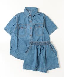 LETee（レティー）の「デニム風ショートパンツ＆シャツセット（セットアップ）」