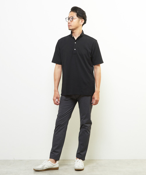 MEN'S MELROSE（メンズメルローズ）の「リランチェチドリ 半袖ワンピースカラーポロシャツ | ストレッチ / 吸水速乾 / 防シワ（ポロシャツ・メンズ・ネイビー/カーキ/ブラック・3/4/2/5）」の5枚目の写真