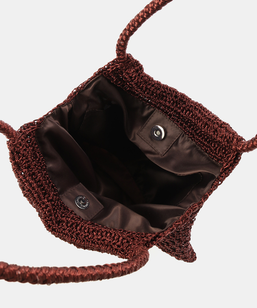 B.C STOCK（ベーセーストック）の「T.S.L/ティーエスエル メタリックコードメッシュBAG（ショルダーバッグ・レディース・ブラウン/シルバー・FREE）」の6枚目の写真