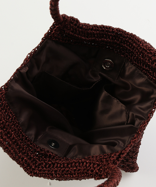 B.C STOCK（ベーセーストック）の「T.S.L/ティーエスエル メタリックコードメッシュBAG（ショルダーバッグ・レディース・ブラウン/シルバー・FREE）」の8枚目の写真