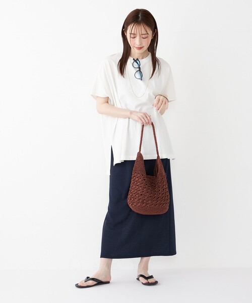 SHIPS Colors(シップス カラーズ)の「SHIPS Colors:〈手洗い可能〉ハイツイスト ケープ プルオーバー(Tシャツ/カットソー・レディース・ベージュ/オフホワイト/ブラック・ONE SIZE)」の19枚目の写真