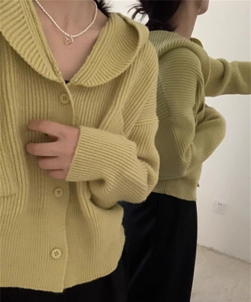 フードリブニットポケットカーディガン（カーディガン/ボレロ  