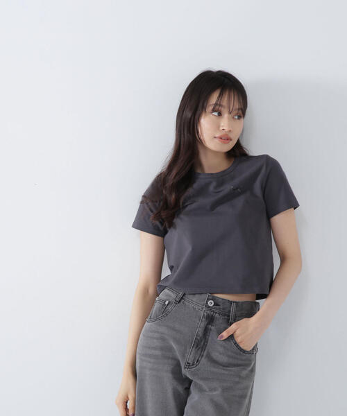 NATURAL BEAUTY BASIC(ナチュラルビューティーベーシック)の「<保護猫プロジェクト>ワンポイントコンパクトTシャツ(Tシャツ/カットソー・レディース・オフホワイト/ピンク/グレー系その他・FREE)」の6枚目の写真