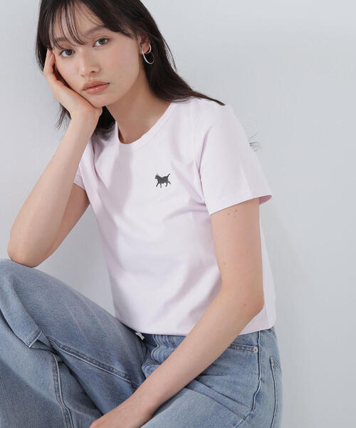 NATURAL BEAUTY BASIC(ナチュラルビューティーベーシック)の「<保護猫プロジェクト>ワンポイントコンパクトTシャツ(Tシャツ/カットソー・レディース・オフホワイト/ピンク/グレー系その他・FREE)」の11枚目の写真