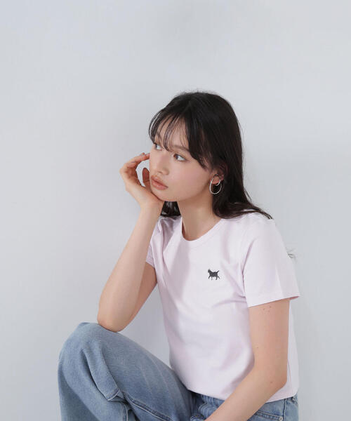 NATURAL BEAUTY BASIC(ナチュラルビューティーベーシック)の「<保護猫プロジェクト>ワンポイントコンパクトTシャツ(Tシャツ/カットソー・レディース・オフホワイト/ピンク/グレー系その他・FREE)」の13枚目の写真