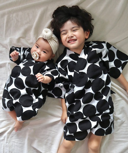 CIAOPANIC TYPY（チャオパニックティピー）の「【KIDS】らくらく甚平（浴衣・キッズ・ブルー/ブラック・SMALL/MEDIUM/LARGE/X-LARGE/XX-LARGE）」の4枚目の写真