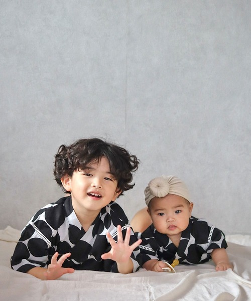 CIAOPANIC TYPY（チャオパニックティピー）の「【KIDS】らくらく甚平（浴衣・キッズ・ブルー/ブラック・SMALL/MEDIUM/LARGE/X-LARGE/XX-LARGE）」の3枚目の写真