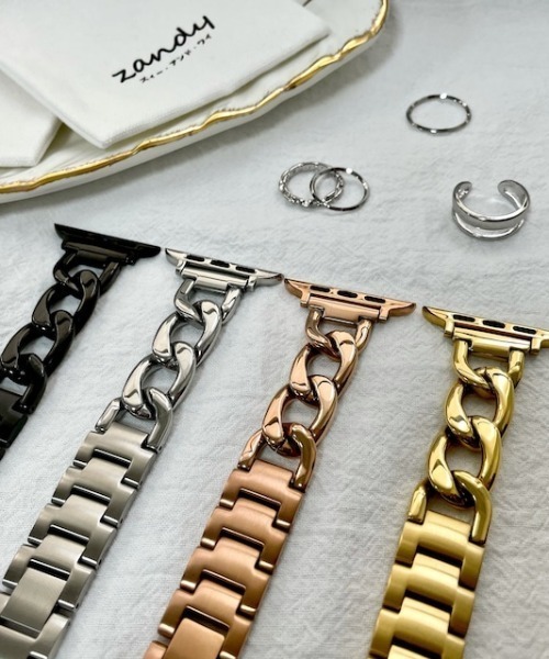 zandy(ズィーアンドワイ)の「ZANDY 定番チェーンバンド(デジタル腕時計・レディース・ブラック/ゴールド/ピンクゴールド/シルバー・SMALL/MEDIUM)」の7枚目の写真