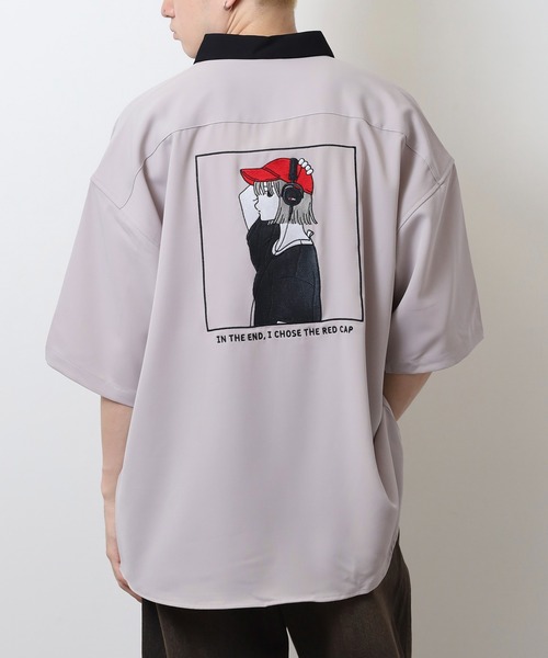Red Cap Girl(レッドキャプガール)の「RED CAP GIRL RCGバック刺繍クレリック半袖シャツ(シャツ/ブラウス・メンズ・ホワイト/ブルー/ミント/グレイッシュベージュ/ブラック・M/L)」の4枚目の写真