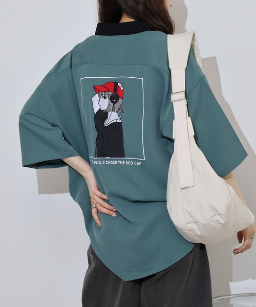 Red Cap Girl(レッドキャプガール)の「RED CAP GIRL RCGバック刺繍クレリック半袖シャツ(シャツ/ブラウス・メンズ・ホワイト/ブルー/ミント/グレイッシュベージュ/ブラック・M/L)」の18枚目の写真