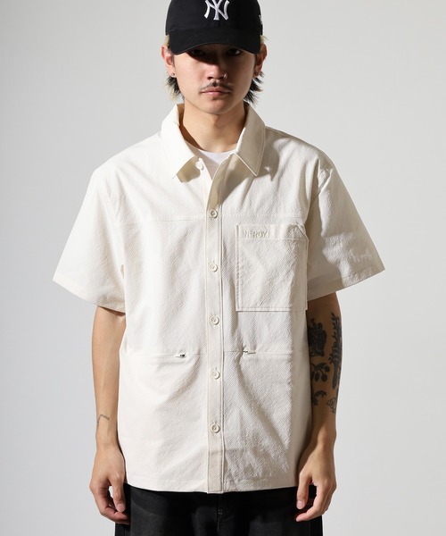 OFF WHITE♡ ブラック Fresco サッカーシャツ セール】シアサッカーシャツ（シャツ/ブラウス）｜NERDY