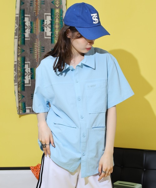 NERDY(ノルディ)の「シアサッカーシャツ(シャツ/ブラウス・メンズ・ホワイト/ブルー/ブラック・S/M/L)」の14枚目の写真