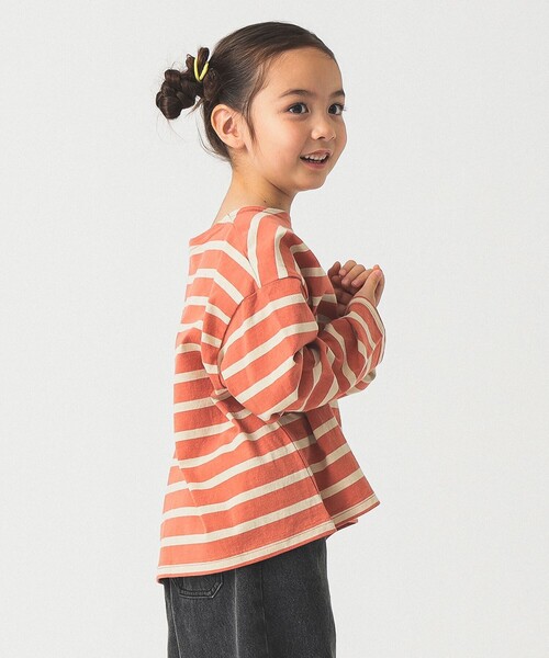 B:MING by BEAMS（ビーミングバイビームス）の「B:MING by BEAMS / ボートネック ボーダー Tシャツ 2025FW（100~140cm）（Tシャツ/カットソー・キッズ・ピンク/ブルー・130/120/100/110/140）」の4枚目の写真