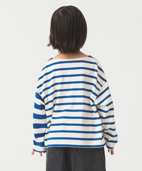 B:MING by BEAMS（ビーミングバイビームス）の「B:MING by BEAMS / ボートネック ボーダー Tシャツ 2025FW（100~140cm）（Tシャツ/カットソー・キッズ・ピンク/ブルー・130/120/100/110/140）」の5枚目の写真