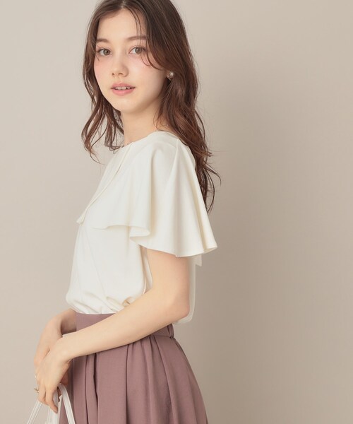 couture brooch（クチュールブローチ）の「【マシンウォッシャブル・UVケア・接触冷感】2WAYケープデザインカットソー（Tシャツ/カットソー・レディース・オフホワイト/サンドベージュ/ブラック・38/42/36）」の15枚目の写真