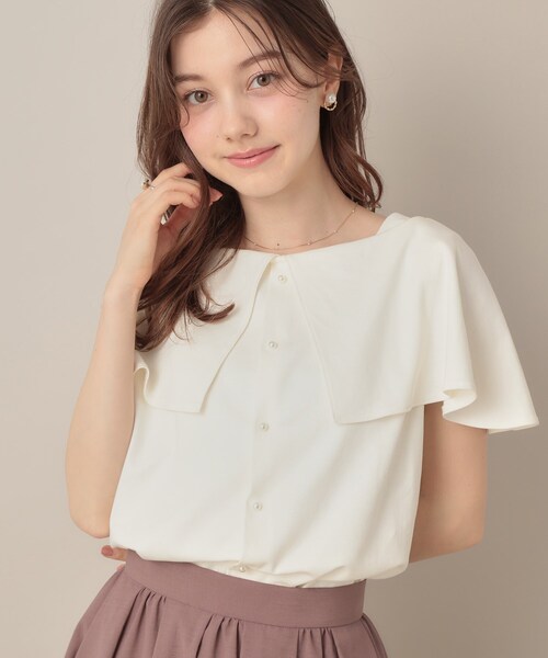 couture brooch（クチュールブローチ）の「【マシンウォッシャブル・UVケア・接触冷感】2WAYケープデザインカットソー（Tシャツ/カットソー・レディース・オフホワイト/サンドベージュ/ブラック・38/42/36）」の17枚目の写真