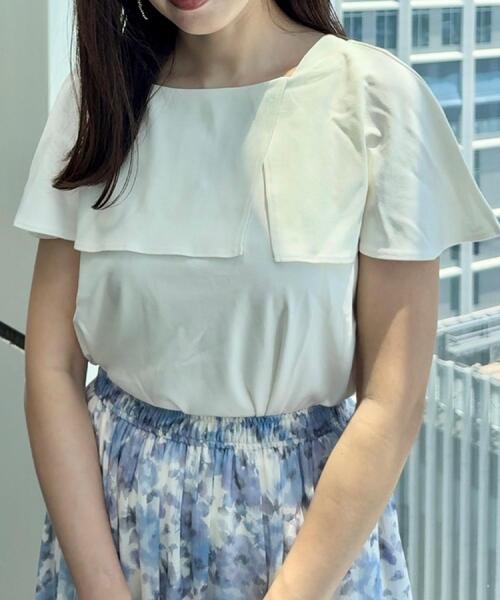 couture brooch（クチュールブローチ）の「【マシンウォッシャブル・UVケア・接触冷感】2WAYケープデザインカットソー（Tシャツ/カットソー・レディース・オフホワイト/サンドベージュ/ブラック・38/42/36）」の22枚目の写真