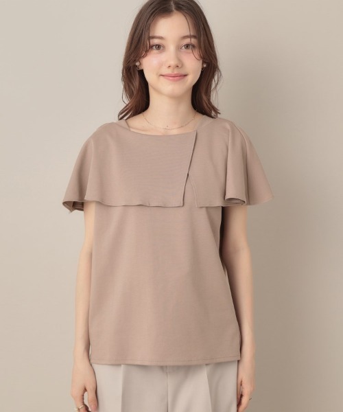 couture brooch（クチュールブローチ）の「【マシンウォッシャブル・UVケア・接触冷感】2WAYケープデザインカットソー（Tシャツ/カットソー・レディース・オフホワイト/サンドベージュ/ブラック・38/42/36）」の7枚目の写真