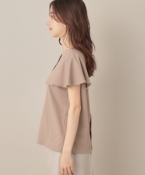 couture brooch（クチュールブローチ）の「【マシンウォッシャブル・UVケア・接触冷感】2WAYケープデザインカットソー（Tシャツ/カットソー・レディース・オフホワイト/サンドベージュ/ブラック・38/42/36）」の8枚目の写真