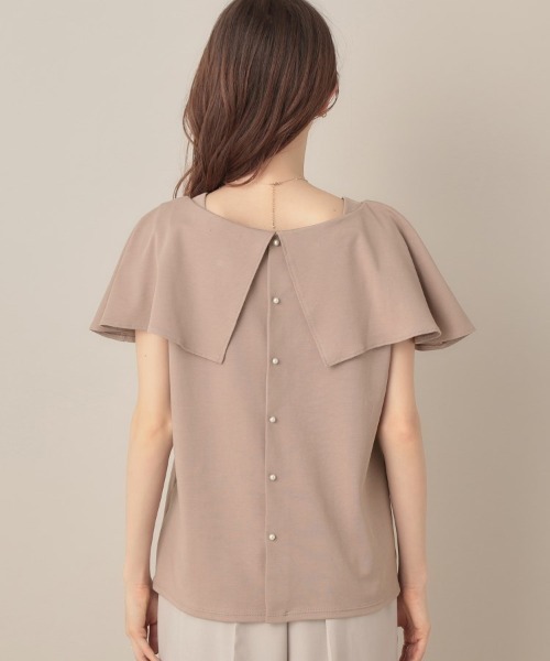 couture brooch（クチュールブローチ）の「【マシンウォッシャブル・UVケア・接触冷感】2WAYケープデザインカットソー（Tシャツ/カットソー・レディース・オフホワイト/サンドベージュ/ブラック・38/42/36）」の9枚目の写真