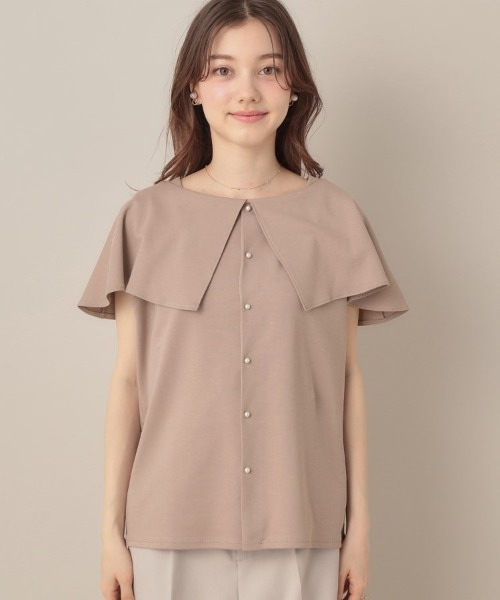 couture brooch（クチュールブローチ）の「【マシンウォッシャブル・UVケア・接触冷感】2WAYケープデザインカットソー（Tシャツ/カットソー・レディース・オフホワイト/サンドベージュ/ブラック・38/42/36）」の10枚目の写真