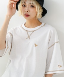 OUTDOOR EXCHANGE（アウトドアエクスチェンジ）の「【OUTDOOR EXCHANGE/アウトドアエクスチェンジ】×【ZERO STAIN/ゼロステイン】コラボ 配色 3本針ステッチ クルーネック Tシャツ（Tシャツ/カットソー）」