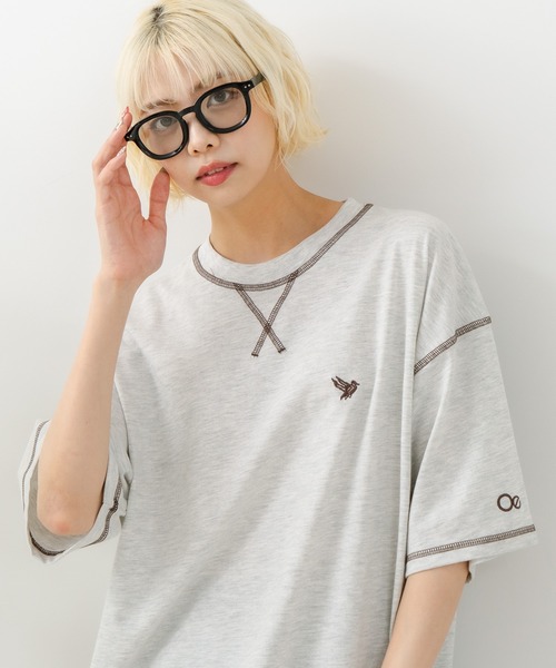 OUTDOOR EXCHANGE(アウトドアエクスチェンジ)の「【OUTDOOR EXCHANGE/アウトドアエクスチェンジ】×【ZERO STAIN/ゼロステイン】コラボ 配色 3本針ステッチ クルーネック Tシャツ(Tシャツ/カットソー・メンズ・ホワイト/アイボリー・MEDIUM/LARGE)」の2枚目の写真