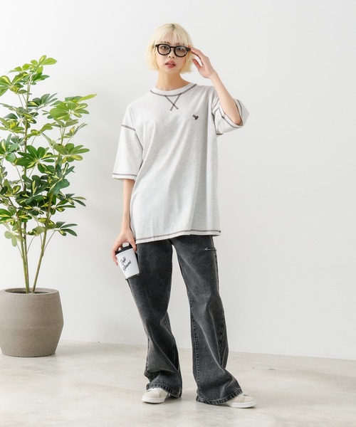 OUTDOOR EXCHANGE(アウトドアエクスチェンジ)の「【OUTDOOR EXCHANGE/アウトドアエクスチェンジ】×【ZERO STAIN/ゼロステイン】コラボ 配色 3本針ステッチ クルーネック Tシャツ(Tシャツ/カットソー・メンズ・ホワイト/アイボリー・MEDIUM/LARGE)」の12枚目の写真