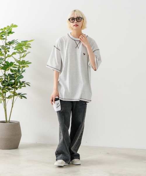 OUTDOOR EXCHANGE(アウトドアエクスチェンジ)の「【OUTDOOR EXCHANGE/アウトドアエクスチェンジ】×【ZERO STAIN/ゼロステイン】コラボ 配色 3本針ステッチ クルーネック Tシャツ(Tシャツ/カットソー・メンズ・ホワイト/アイボリー・MEDIUM/LARGE)」の13枚目の写真