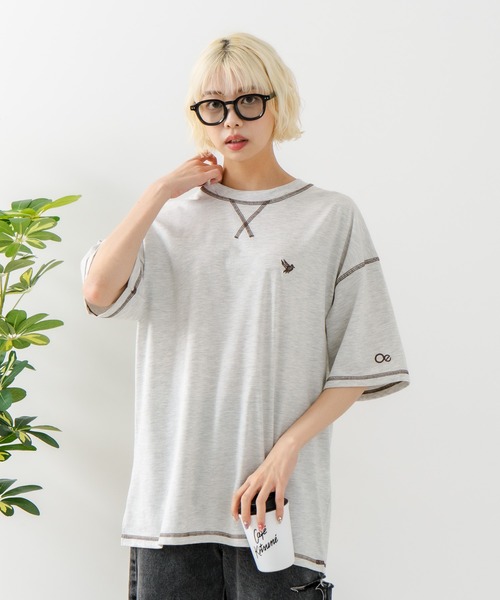 OUTDOOR EXCHANGE(アウトドアエクスチェンジ)の「【OUTDOOR EXCHANGE/アウトドアエクスチェンジ】×【ZERO STAIN/ゼロステイン】コラボ 配色 3本針ステッチ クルーネック Tシャツ(Tシャツ/カットソー・メンズ・ホワイト/アイボリー・MEDIUM/LARGE)」の14枚目の写真