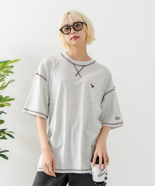 OUTDOOR EXCHANGE(アウトドアエクスチェンジ)の「【OUTDOOR EXCHANGE/アウトドアエクスチェンジ】×【ZERO STAIN/ゼロステイン】コラボ 配色 3本針ステッチ クルーネック Tシャツ(Tシャツ/カットソー・メンズ・ホワイト/アイボリー・MEDIUM/LARGE)」の15枚目の写真