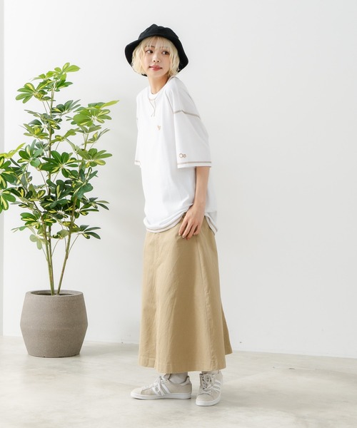 OUTDOOR EXCHANGE(アウトドアエクスチェンジ)の「【OUTDOOR EXCHANGE/アウトドアエクスチェンジ】×【ZERO STAIN/ゼロステイン】コラボ 配色 3本針ステッチ クルーネック Tシャツ(Tシャツ/カットソー・メンズ・ホワイト/アイボリー・MEDIUM/LARGE)」の3枚目の写真