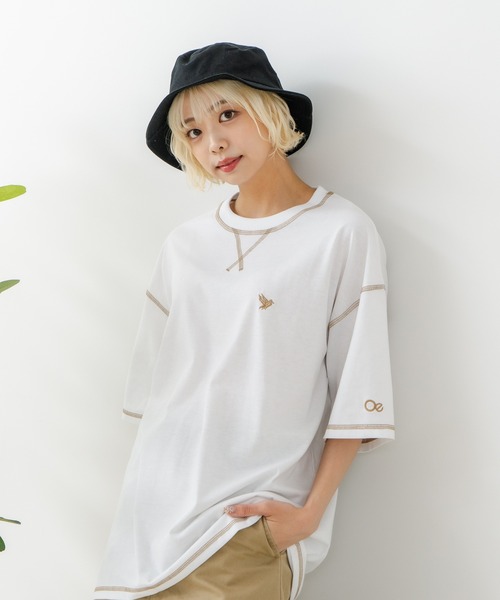 OUTDOOR EXCHANGE(アウトドアエクスチェンジ)の「【OUTDOOR EXCHANGE/アウトドアエクスチェンジ】×【ZERO STAIN/ゼロステイン】コラボ 配色 3本針ステッチ クルーネック Tシャツ(Tシャツ/カットソー・メンズ・ホワイト/アイボリー・MEDIUM/LARGE)」の11枚目の写真
