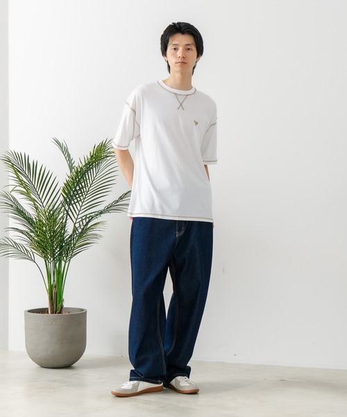 OUTDOOR EXCHANGE(アウトドアエクスチェンジ)の「【OUTDOOR EXCHANGE/アウトドアエクスチェンジ】×【ZERO STAIN/ゼロステイン】コラボ 配色 3本針ステッチ クルーネック Tシャツ(Tシャツ/カットソー・メンズ・ホワイト/アイボリー・MEDIUM/LARGE)」の18枚目の写真