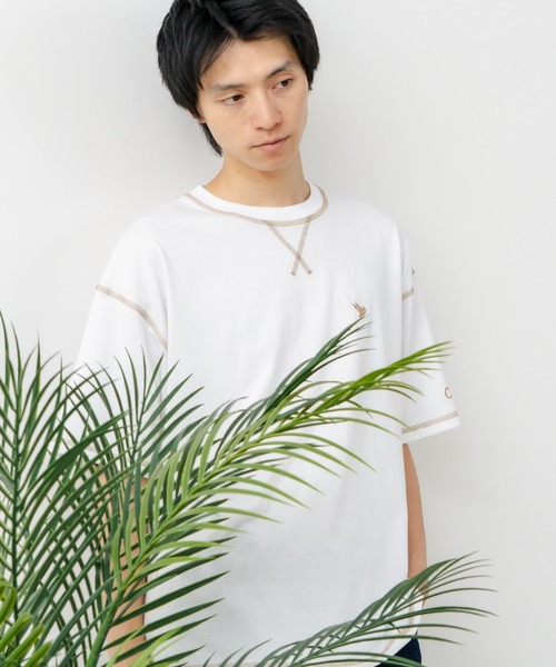 OUTDOOR EXCHANGE(アウトドアエクスチェンジ)の「【OUTDOOR EXCHANGE/アウトドアエクスチェンジ】×【ZERO STAIN/ゼロステイン】コラボ 配色 3本針ステッチ クルーネック Tシャツ(Tシャツ/カットソー・メンズ・ホワイト/アイボリー・MEDIUM/LARGE)」の21枚目の写真