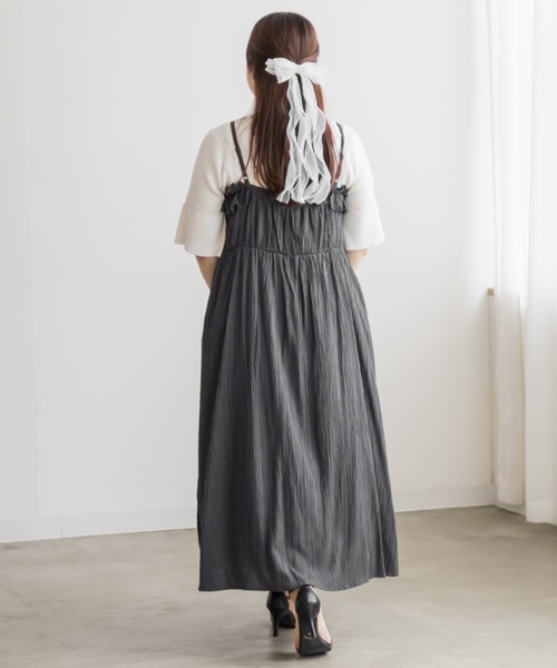CLETTE(クレット)の「レイヤードフリルキャミワンピース(ワンピース・レディース・ブラック/ベージュ/チャコールグレー・4L/3L/LL)」の10枚目の写真
