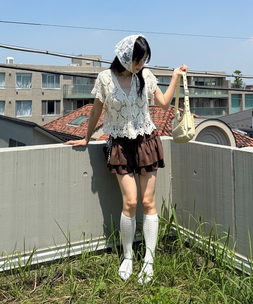 AS KNOW AS plus（アズノゥアズプラス）の「●クロシェ半袖カーディガン（シェル・ハナ）【ZOZOTOWN限定アイテム】（カーディガン/ボレロ・レディース・ホワイト系/ベージュ系・FREE）」の9枚目の写真