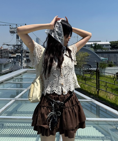 AS KNOW AS plus（アズノゥアズプラス）の「●クロシェ半袖カーディガン（シェル・ハナ）【ZOZOTOWN限定アイテム】（カーディガン/ボレロ・レディース・ホワイト系/ベージュ系・FREE）」の10枚目の写真