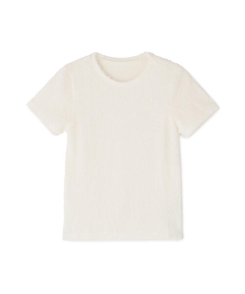 NATURAL BEAUTY BASIC(ナチュラルビューティーベーシック)の「◇フェザータッチTシャツ(Tシャツ/カットソー・レディース・オフホワイト/ブルー/ベージュ・FREE)」の4枚目の写真