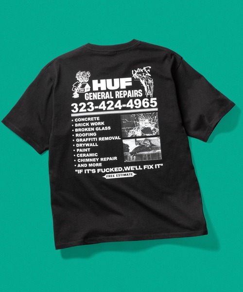 HUF(ハフ)の「GENERAL REPAIRS TEE(Tシャツ/カットソー・メンズ・ホワイト/ブラック・M/L/XL/XXL/S)」の18枚目の写真