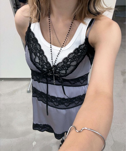 セール】ランジェリー風キャミチュニック（チュニック