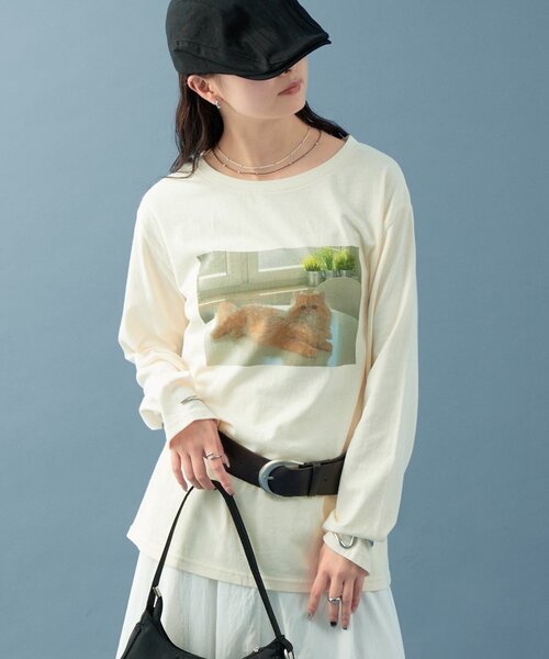 mystic（ミスティック）の「CATフォトロンT（Tシャツ/カットソー・レディース・アイボリー/オフホワイト・FREE）」の2枚目の写真