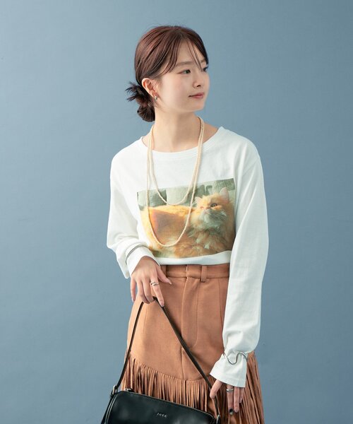 mystic（ミスティック）の「CATフォトロンT（Tシャツ/カットソー・レディース・アイボリー/オフホワイト・FREE）」の22枚目の写真