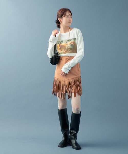 mystic（ミスティック）の「CATフォトロンT（Tシャツ/カットソー・レディース・アイボリー/オフホワイト・FREE）」の4枚目の写真