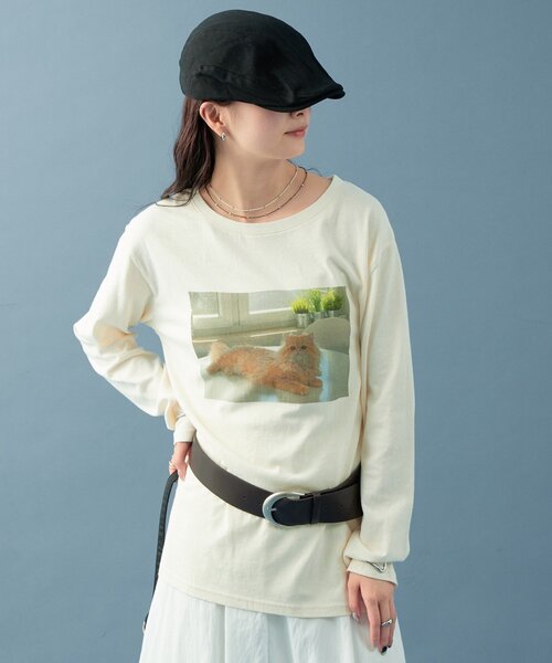 mystic（ミスティック）の「CATフォトロンT（Tシャツ/カットソー・レディース・アイボリー/オフホワイト・FREE）」の16枚目の写真