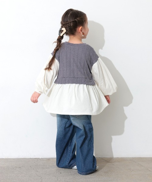 Ocean&Ground（オーシャン&グラウンド）の「Jr.ﾀｯｸﾊﾞｷﾞｰｽﾄﾚｰﾄﾃﾞﾆﾑﾊﾟﾝﾂ（デニムパンツ・キッズ・ダークインディゴブルー/ブラック・160/150）」の6枚目の写真