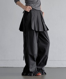 UNE MANSION | 取り外し可能ユニークポケットラップスカート&ワイドフリルスラックスセットパンツ(その他パンツ)