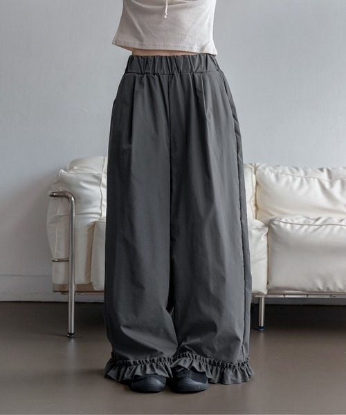 UNE MANSION（ユヌマンション）の「取り外し可能ユニークポケットラップスカート＆ワイドフリルスラックスセットパンツ（その他パンツ・レディース・ブラック/チャコールグレー・FREE）」の20枚目の写真